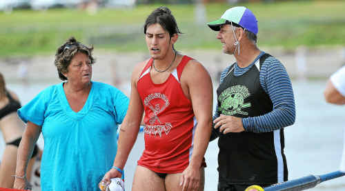 Exhausting: Boats and competitors were pulled out of the water in Round Seven of the North Coast Surf Boat series at Woolgoolga Beach on Saturday. Exhausting: Boats and competitors were pulled out of the water in Round Seven of the North Coast Surf Boat series at Woolgoolga Beach on Saturday.